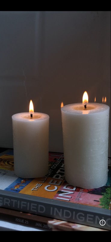 Tall and short candle set