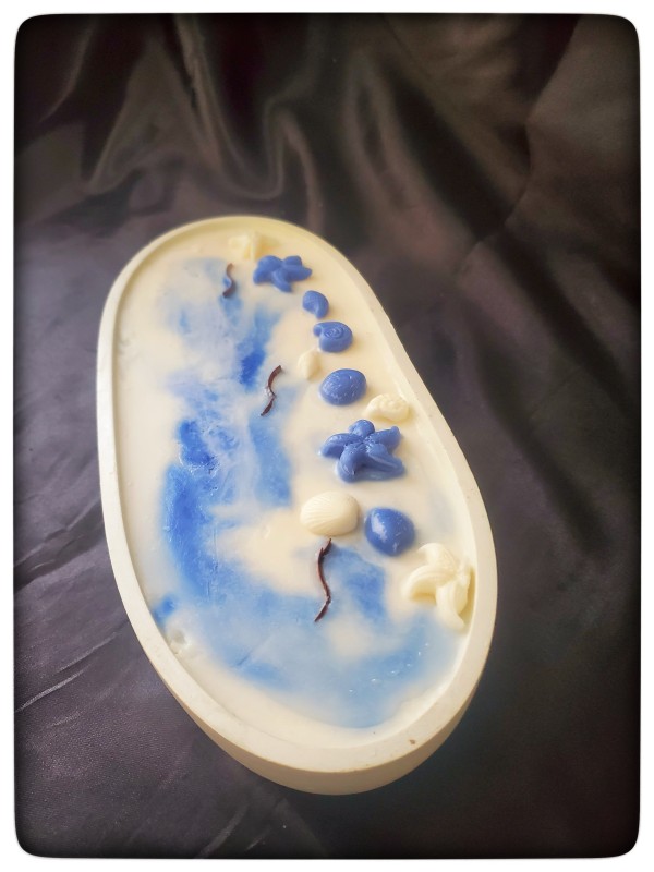 Ocean Blue scented with Vanilla Candle