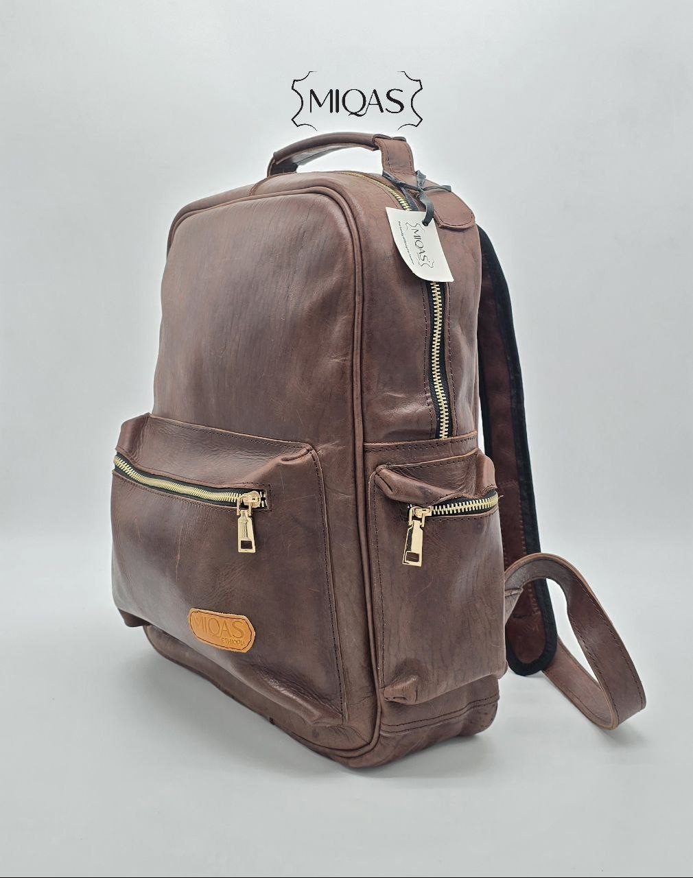 Brown Leather Backpack