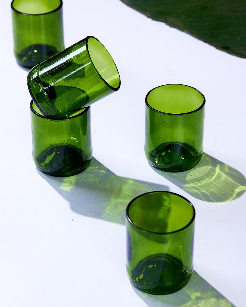 Green Glass Tumbler