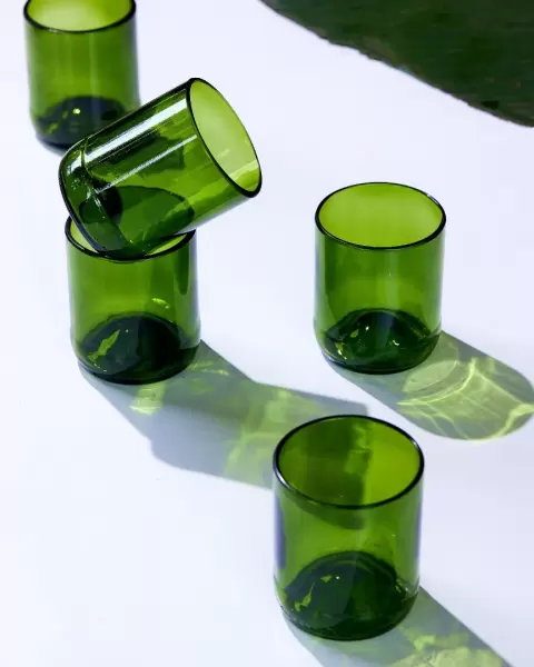 Green Glass Tumbler